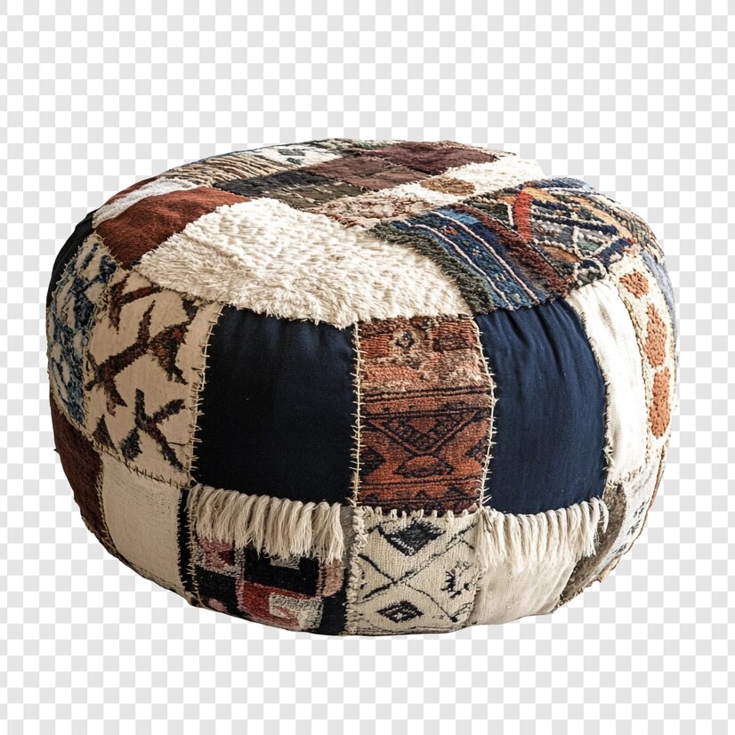 Round Velvet Ottoman